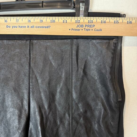Ann Taylor Leggings Womens 6 Black Stretch Faux Leather Front Panel Side Zip - Picture 13 of 14